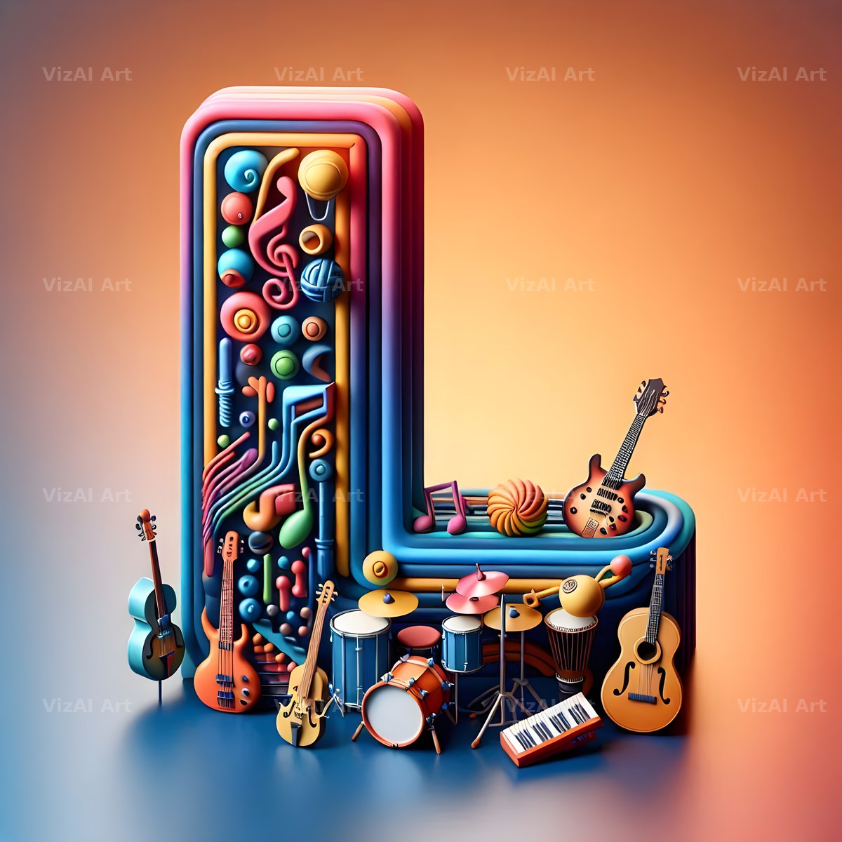Musical Instrument Studio alphabet letter L