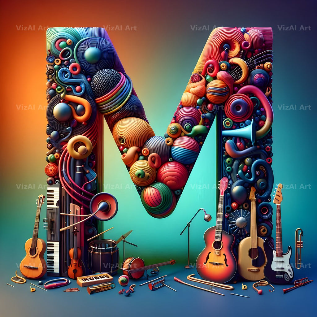 Musical Instrument Studio alphabet letter M