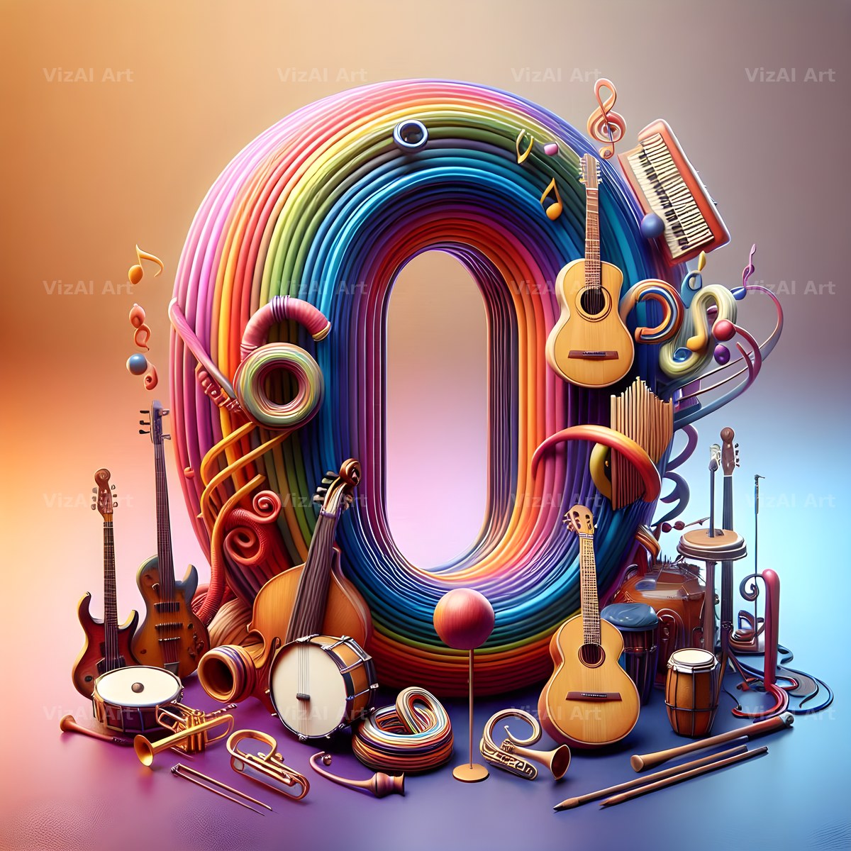 Musical Instrument Studio alphabet letter O
