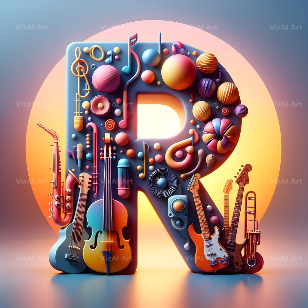 Musical Instrument Studio alphabet letter R