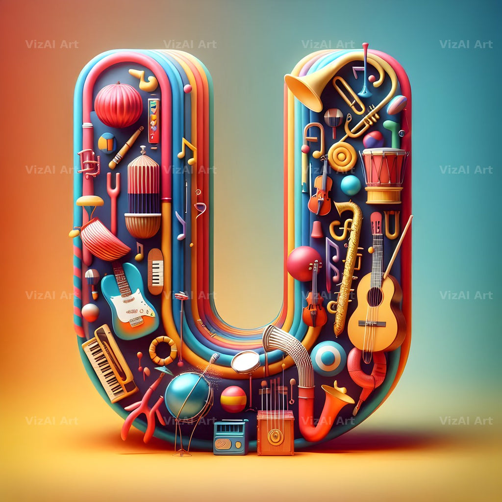 Musical Instrument Studio alphabet letter U