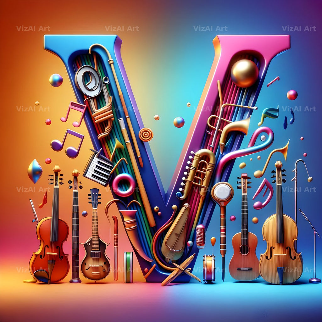 Musical Instrument Studio alphabet letter V
