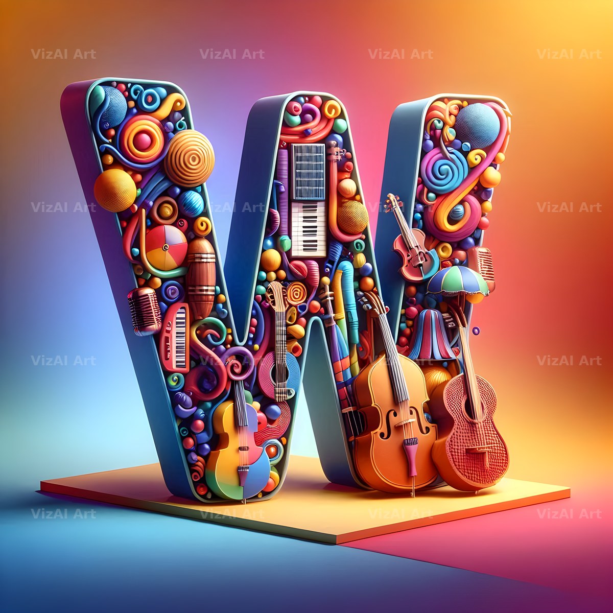 Musical Instrument Studio alphabet letter W