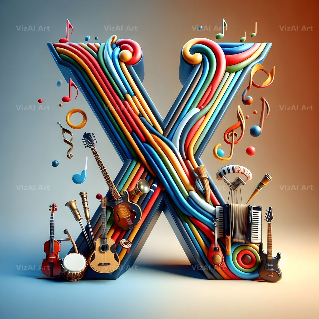 Musical Instrument Studio alphabet letter X