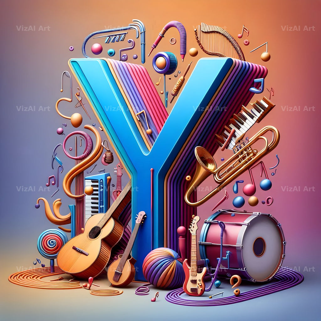 Musical Instrument Studio alphabet letter Y