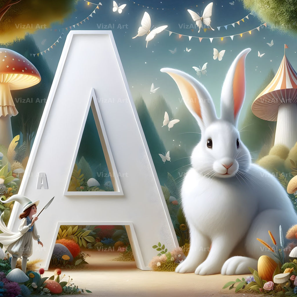 White Rabbit Meadow alphabet letter A