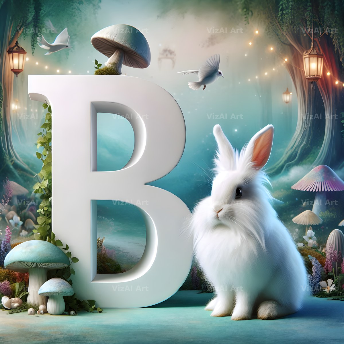 White Rabbit Meadow alphabet letter B