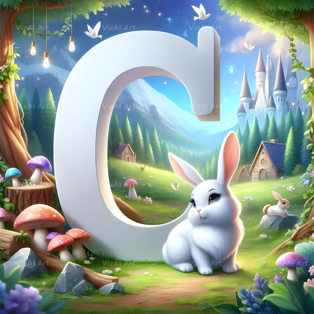 White Rabbit Meadow alphabet letter C