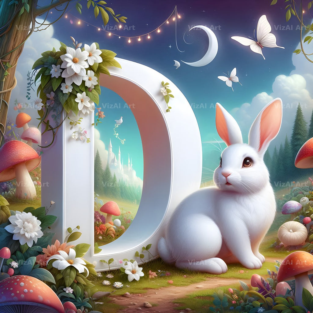 White Rabbit Meadow alphabet letter D