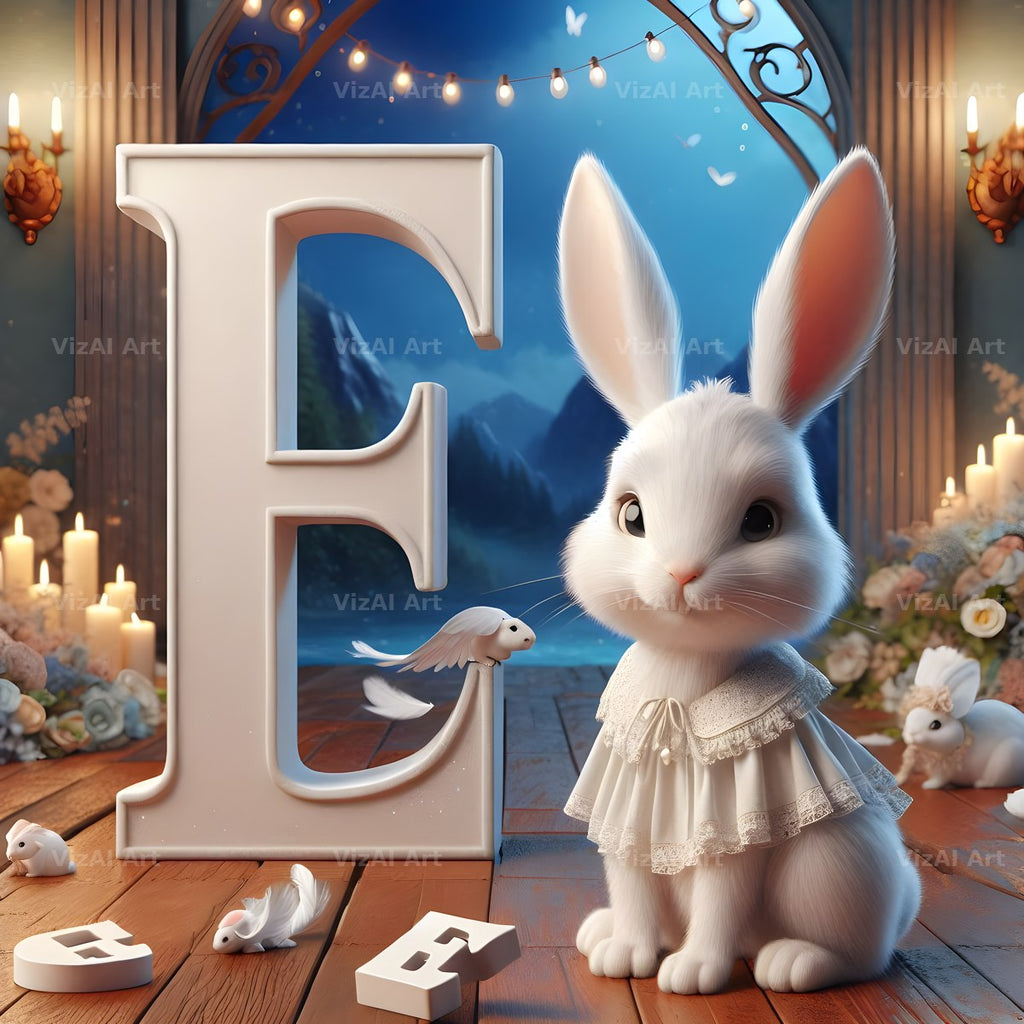 White Rabbit Meadow alphabet letter E