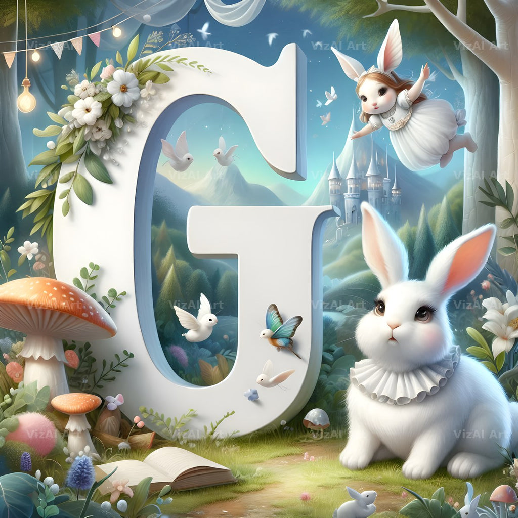 White Rabbit Meadow alphabet letter G