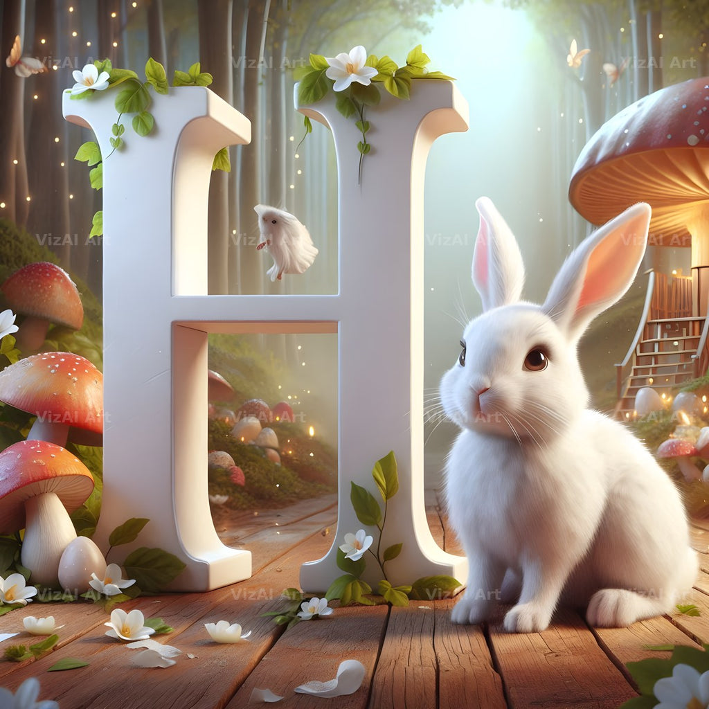 White Rabbit Meadow alphabet letter H