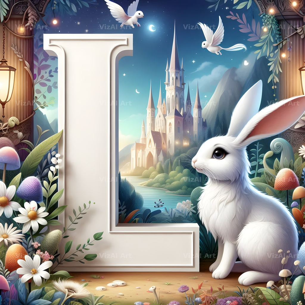 White Rabbit Meadow alphabet letter L
