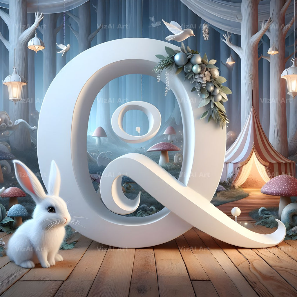 White Rabbit Meadow alphabet letter Q