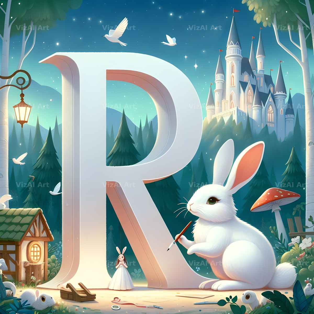 White Rabbit Meadow alphabet letter R