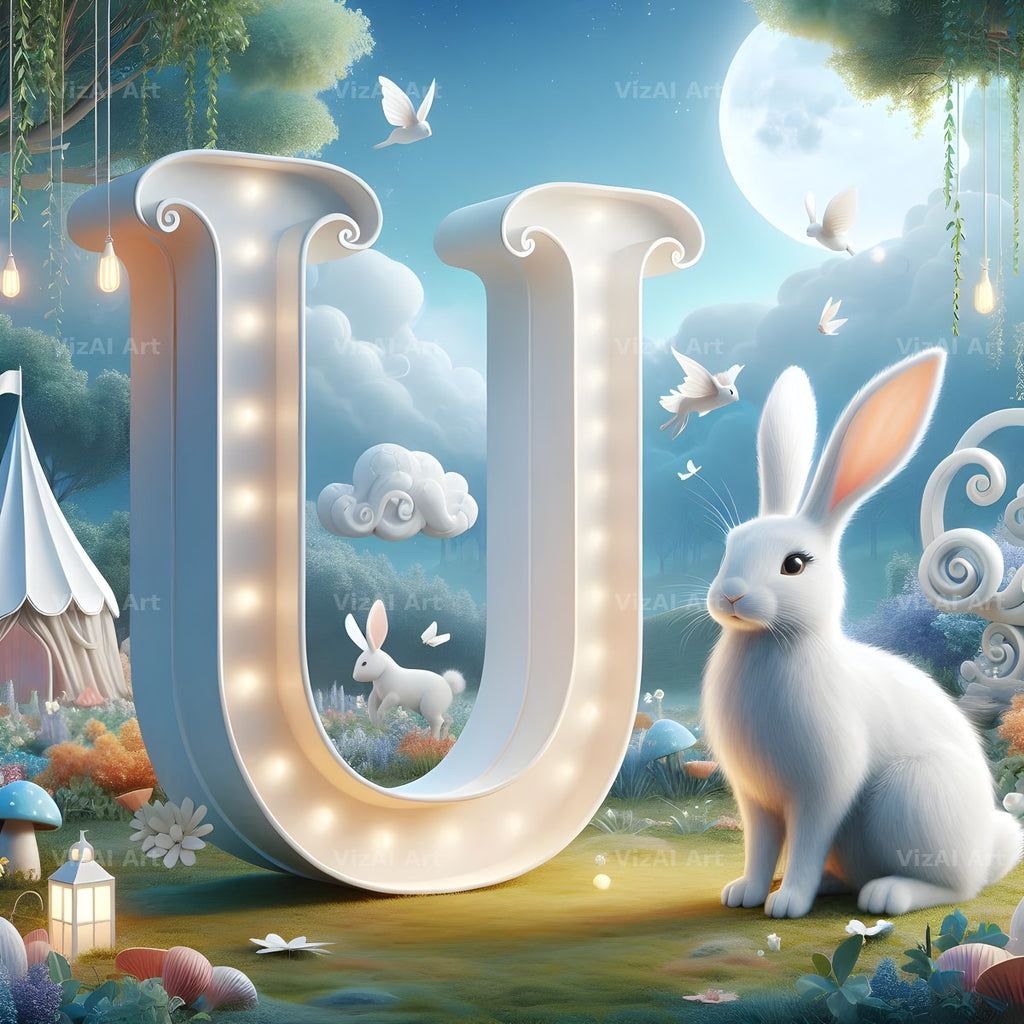 White Rabbit Meadow alphabet letter U