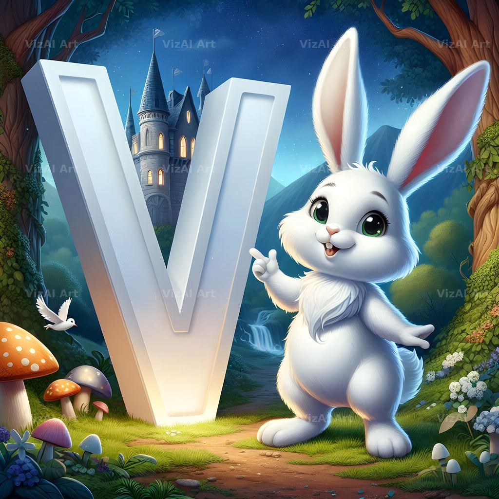 White Rabbit Meadow alphabet letter V