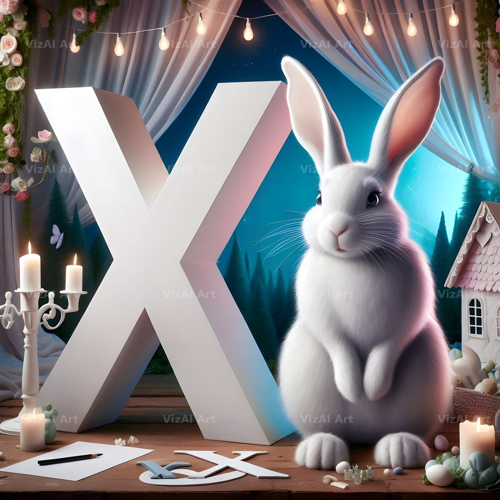 White Rabbit Meadow alphabet letter X