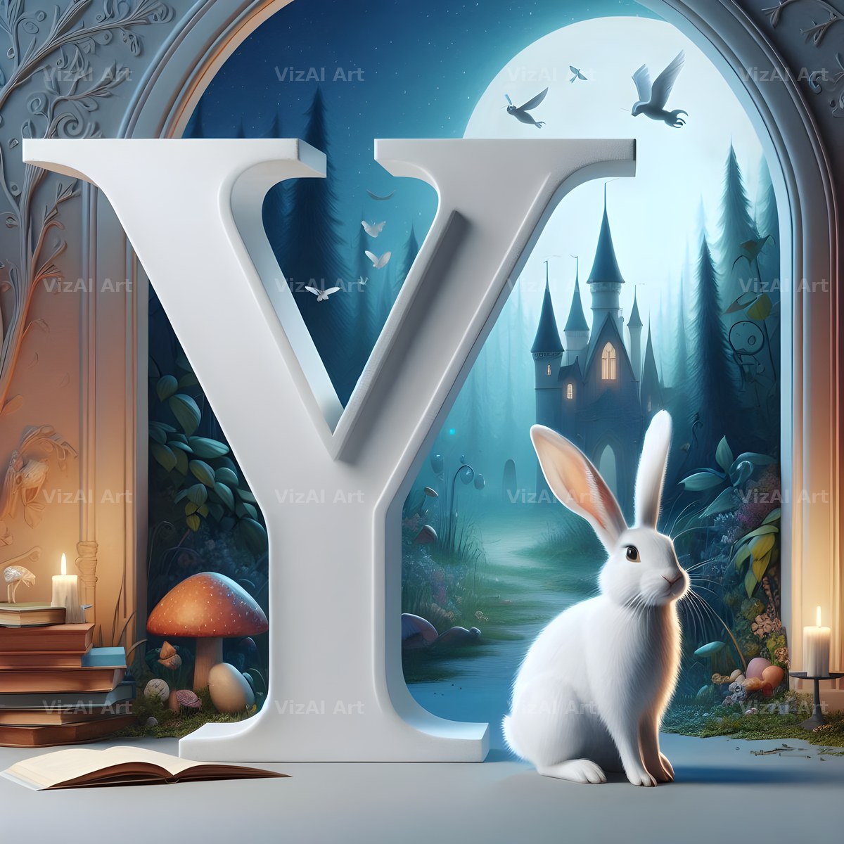 White Rabbit Meadow alphabet letter Y