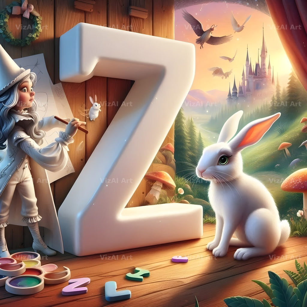 White Rabbit Meadow alphabet letter Z