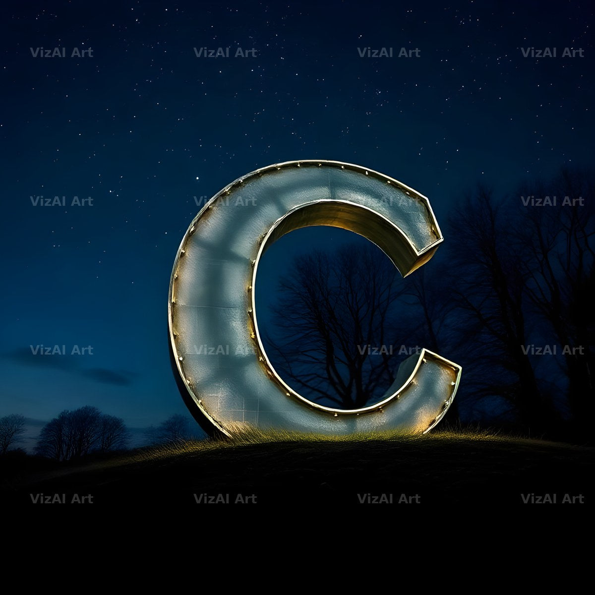 Night Garden Lights alphabet letter C