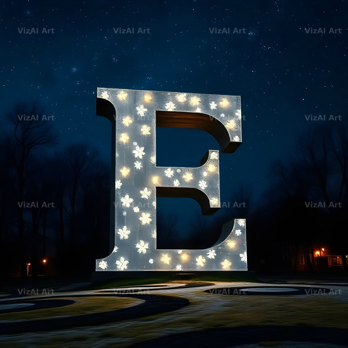 Night Garden Lights alphabet letter E