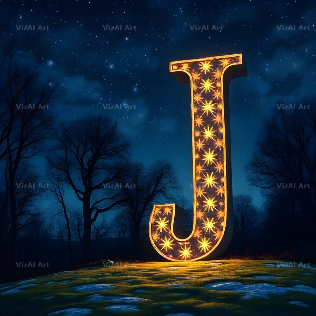 Night Garden Lights alphabet letter J