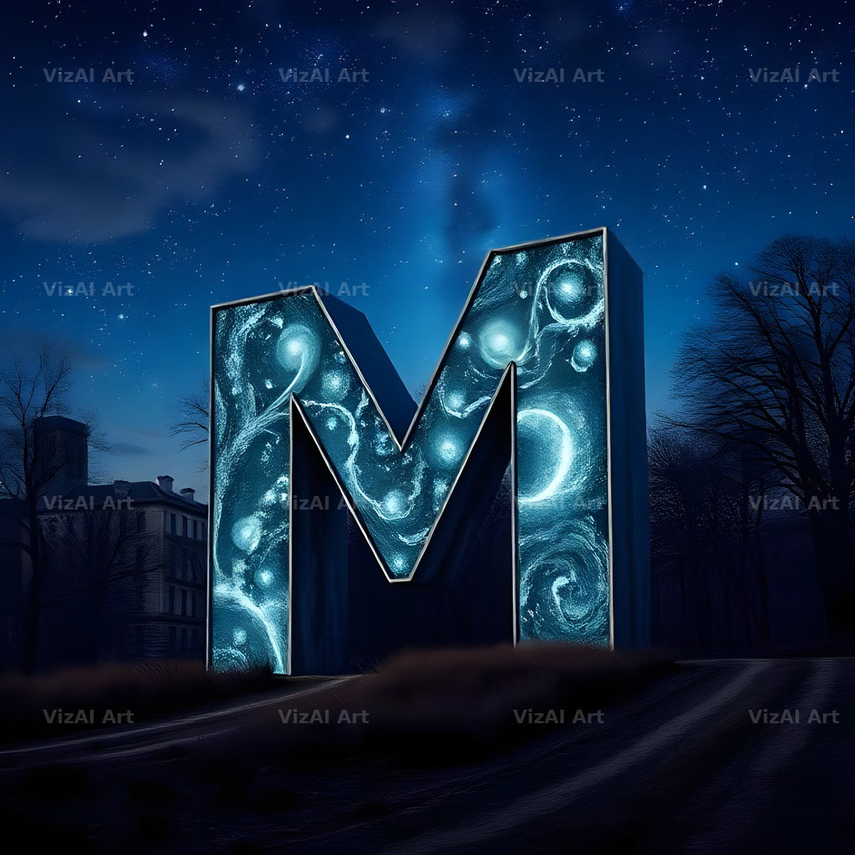 Night Garden Lights alphabet letter M