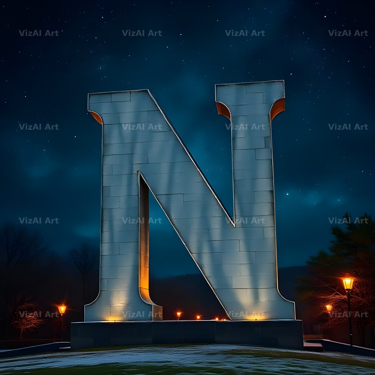 Night Garden Lights alphabet letter N