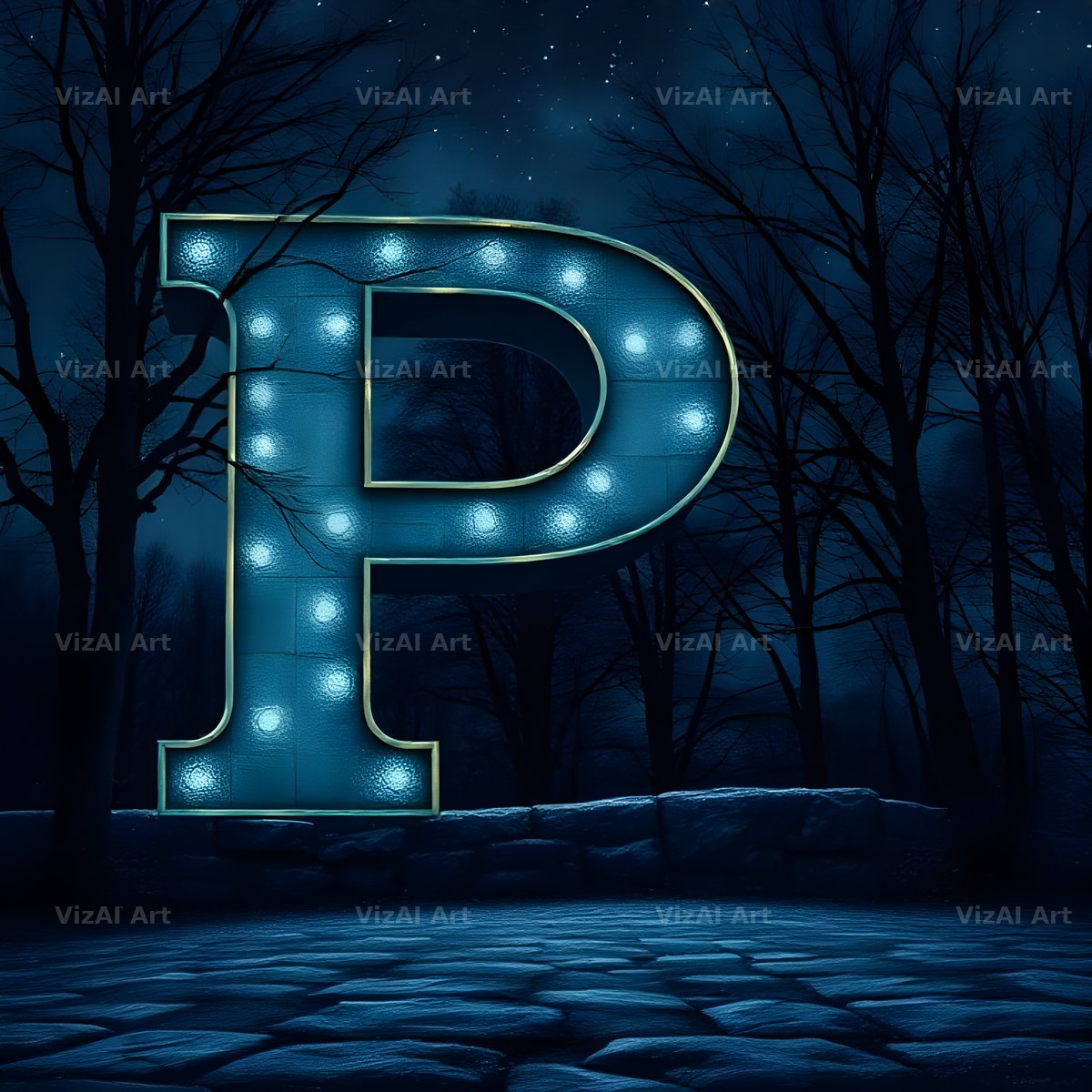 Night Garden Lights alphabet letter P