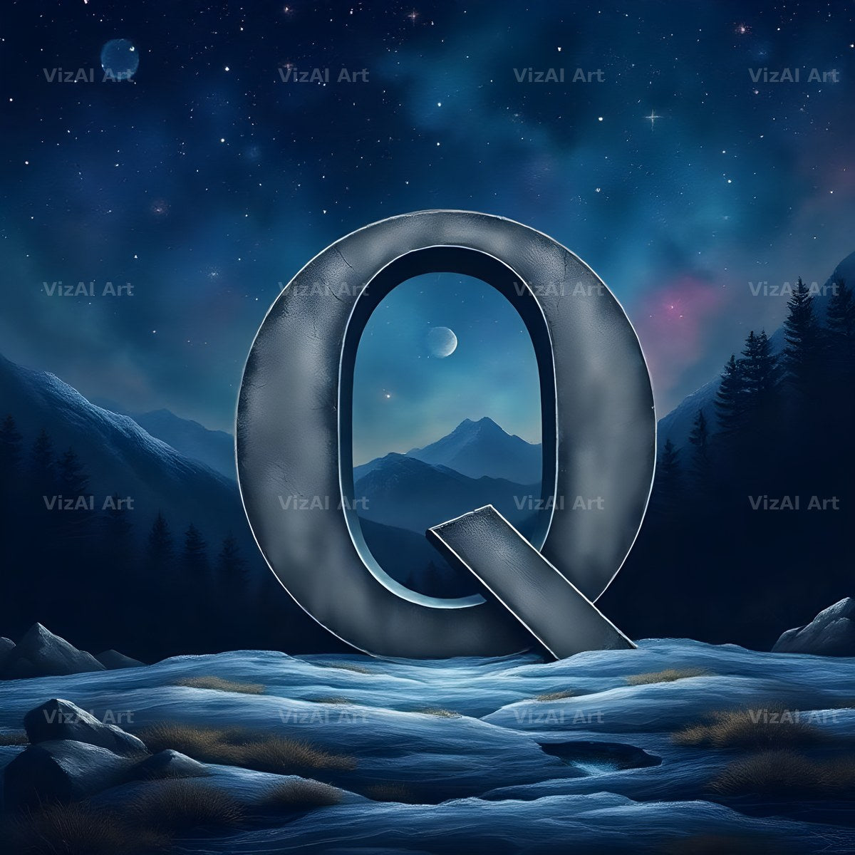 Night Garden Lights alphabet letter Q