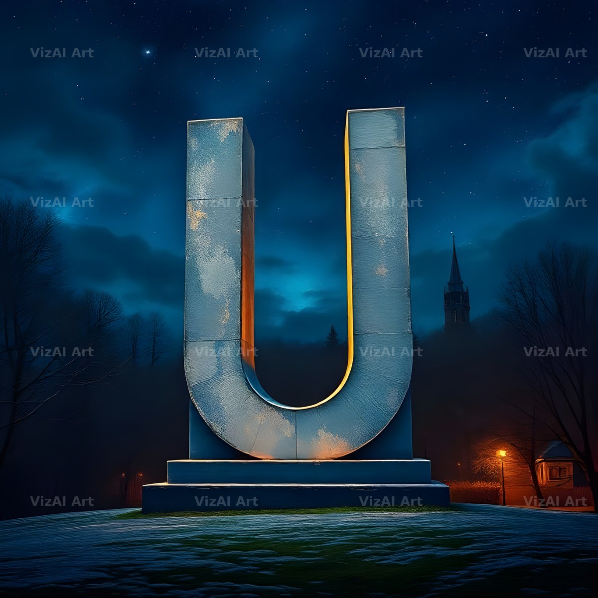 Night Garden Lights alphabet letter U