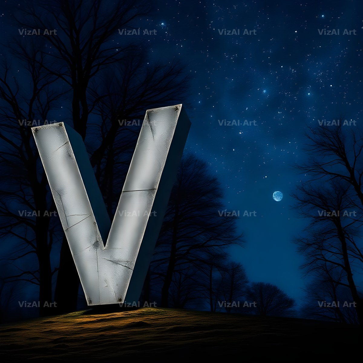Night Garden Lights alphabet letter V