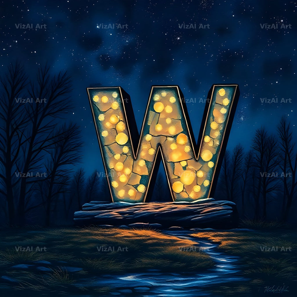 Night Garden Lights alphabet letter W