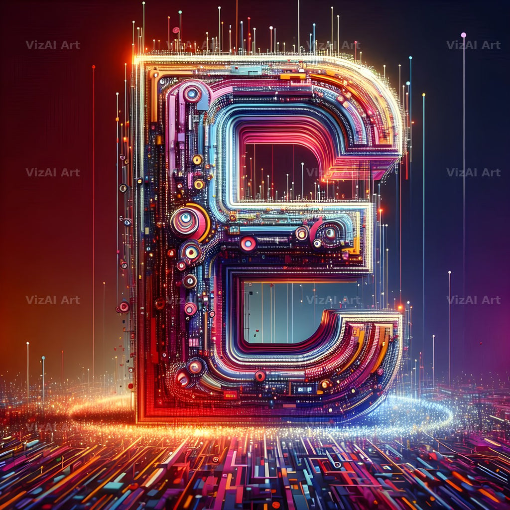 Neon Grid Pulse alphabet letter E