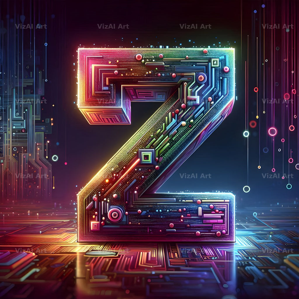 Neon Grid Pulse alphabet letter Z