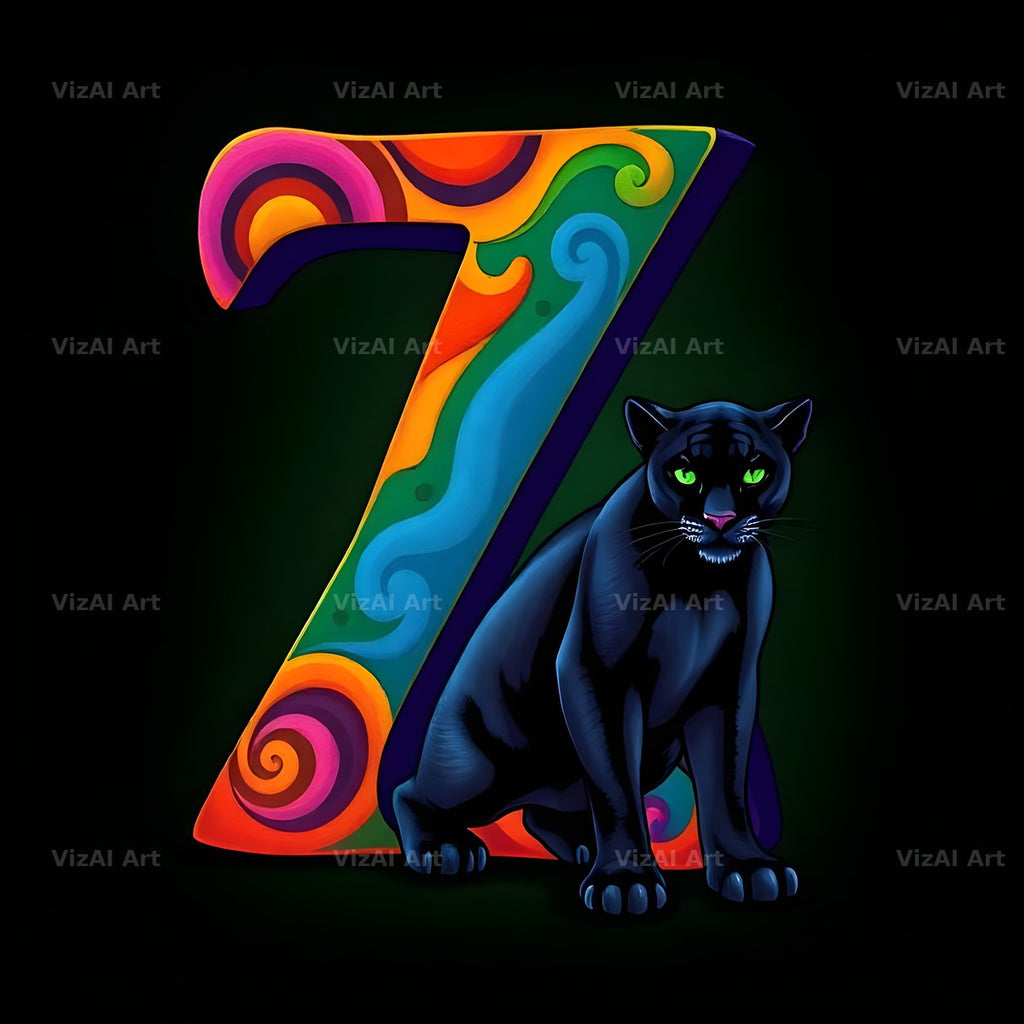 Neon Panther Prowl alphabet letter Z