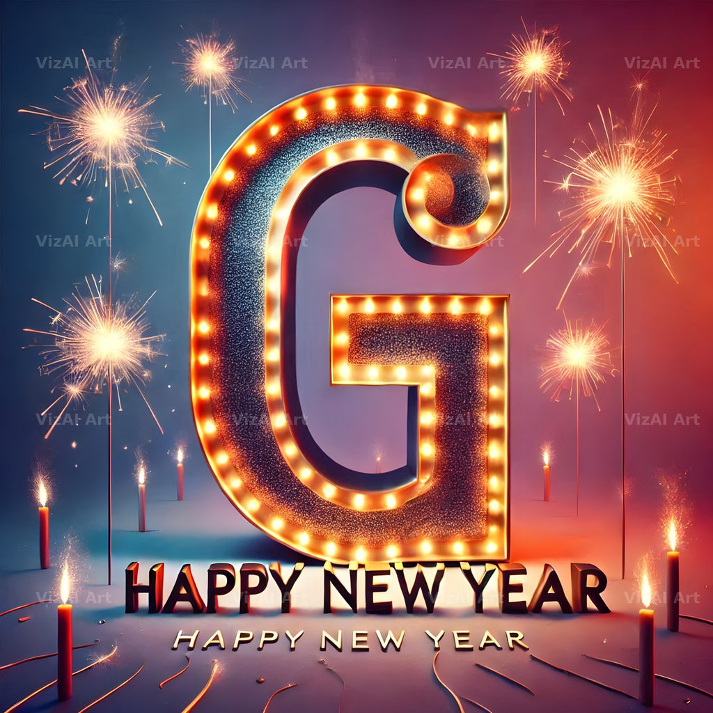 New Year Sparkle alphabet letter G