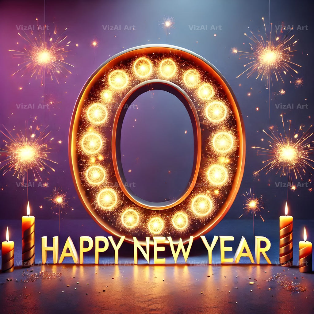 New Year Sparkle alphabet letter O