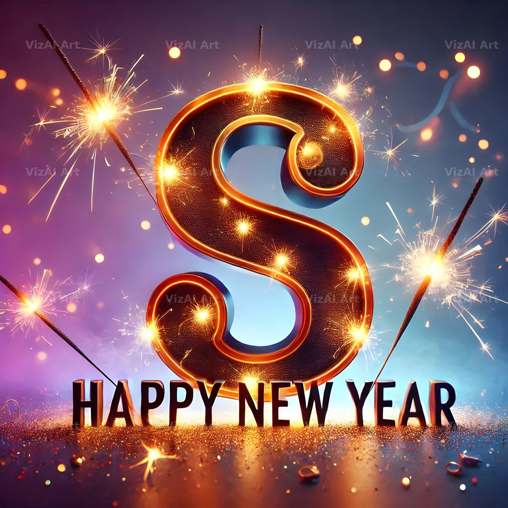 New Year Sparkle alphabet letter S