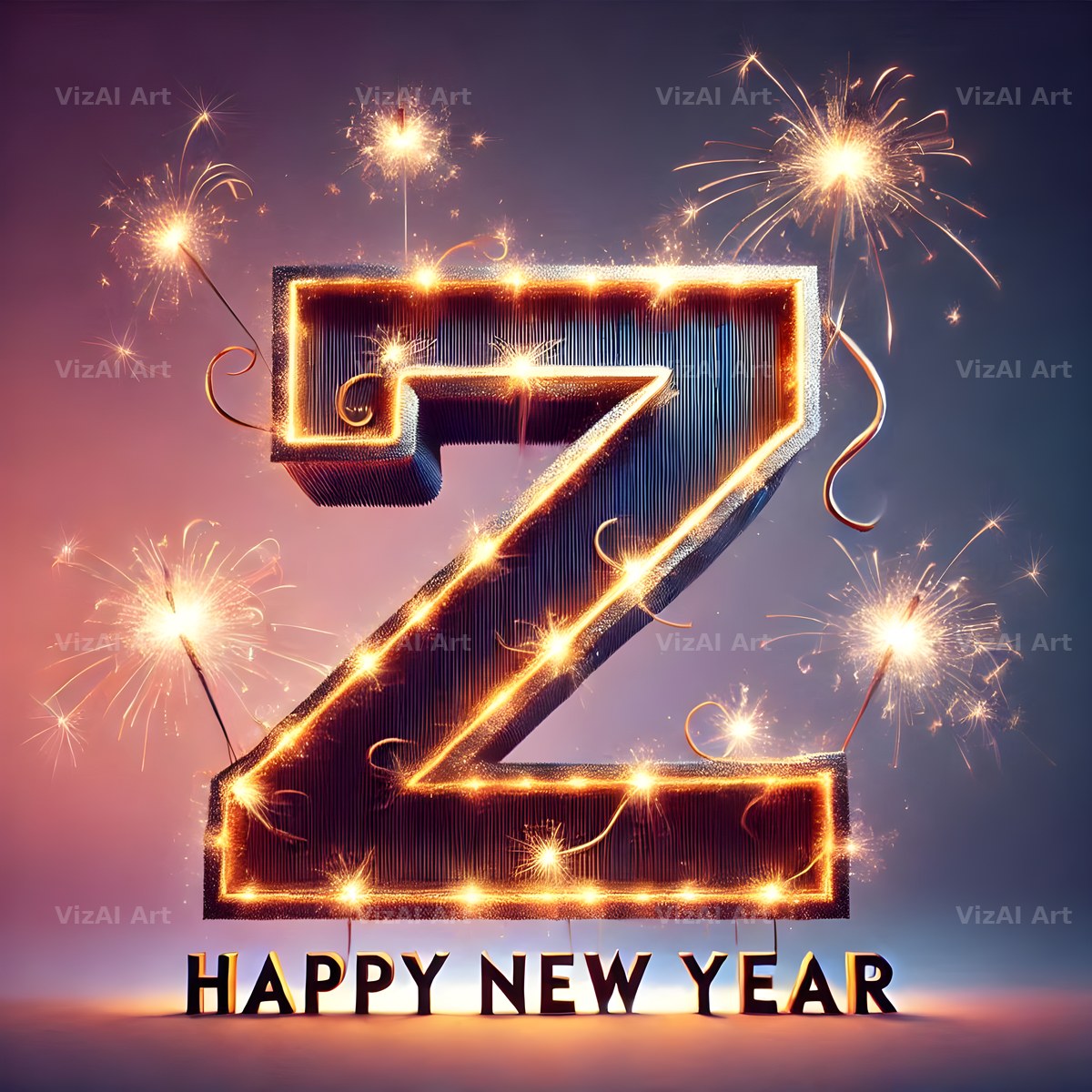 New Year Sparkle alphabet letter Z