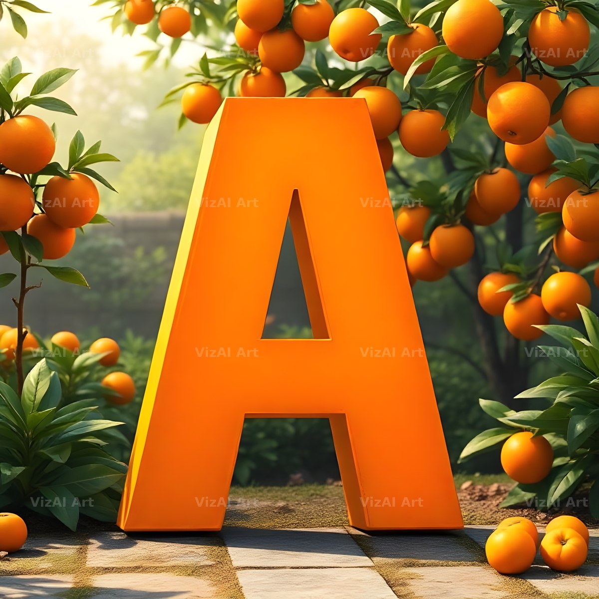 Orange Grove Tree alphabet letter A