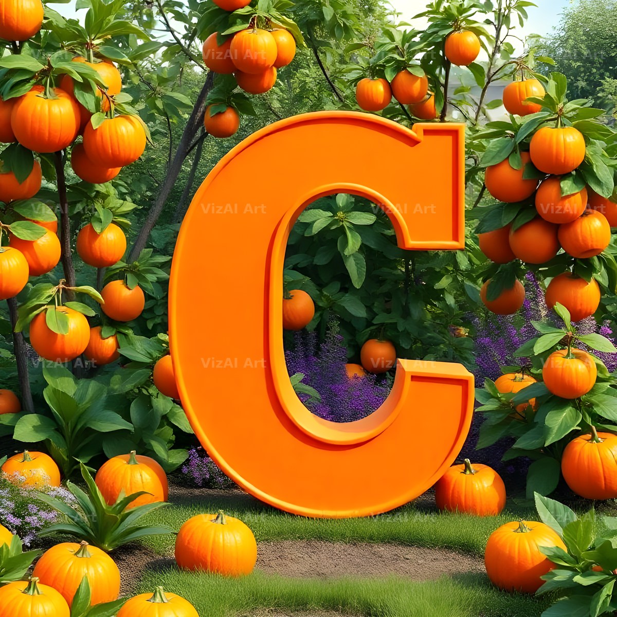 Orange Grove Tree alphabet letter C