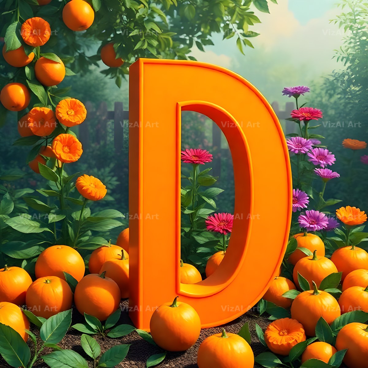 Orange Grove Tree alphabet letter D