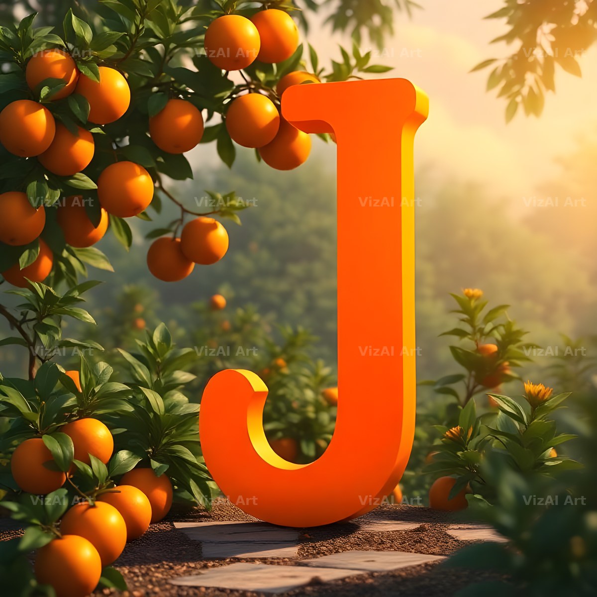Orange Grove Tree alphabet letter J