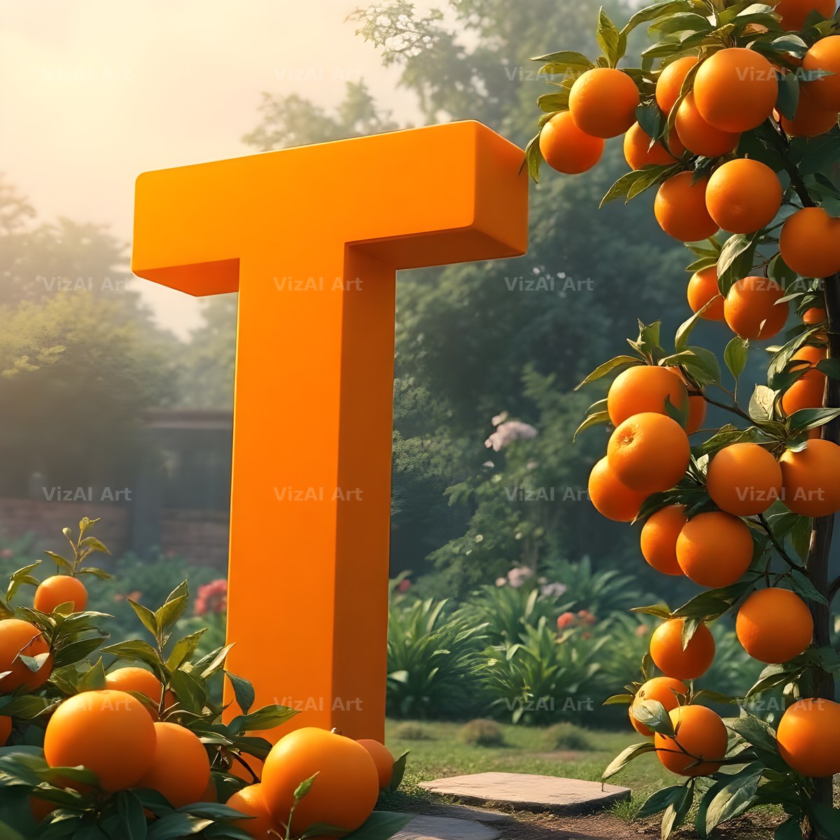 Orange Grove Tree alphabet letter T