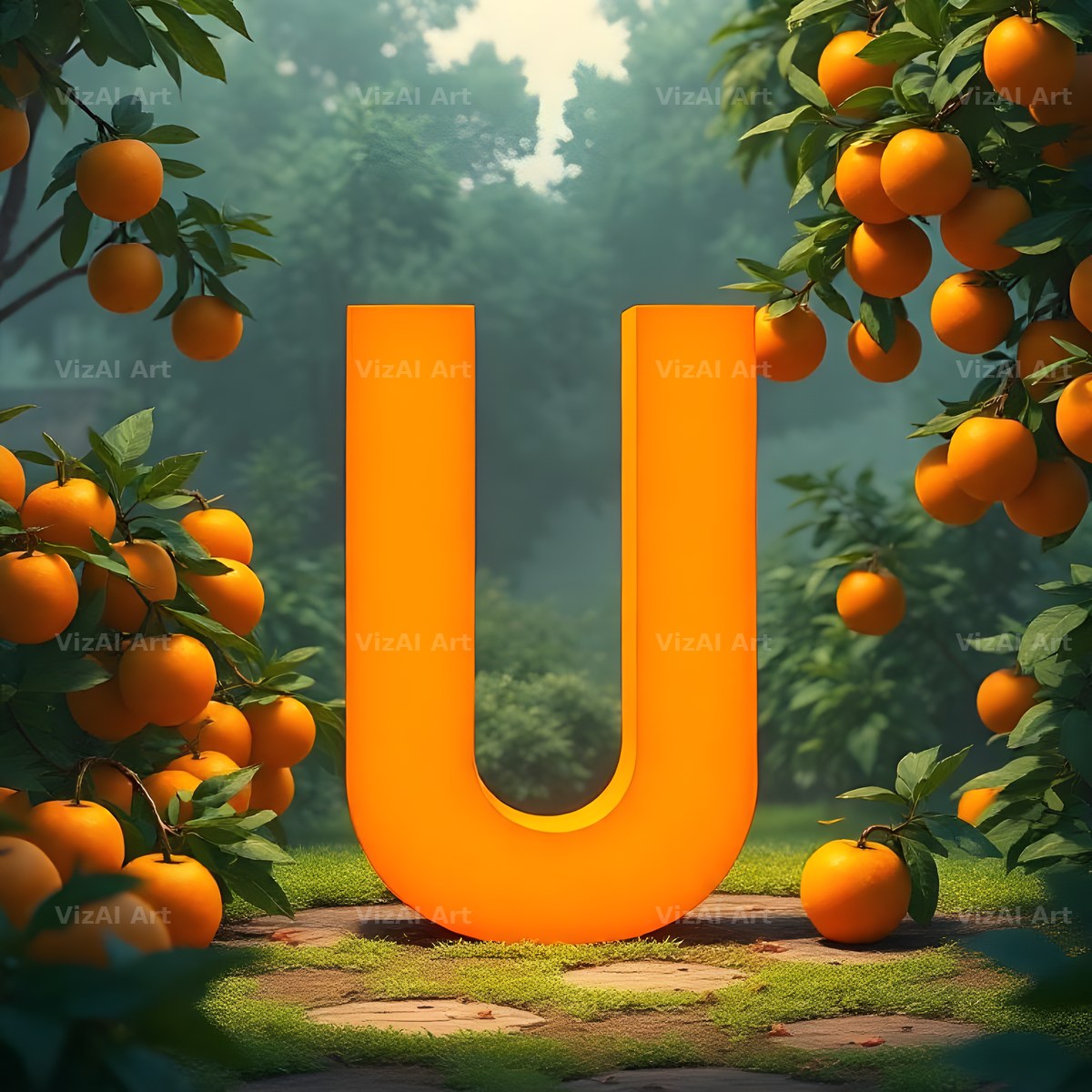 Orange Grove Tree alphabet letter U