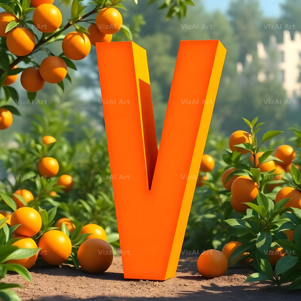 Orange Grove Tree alphabet letter V