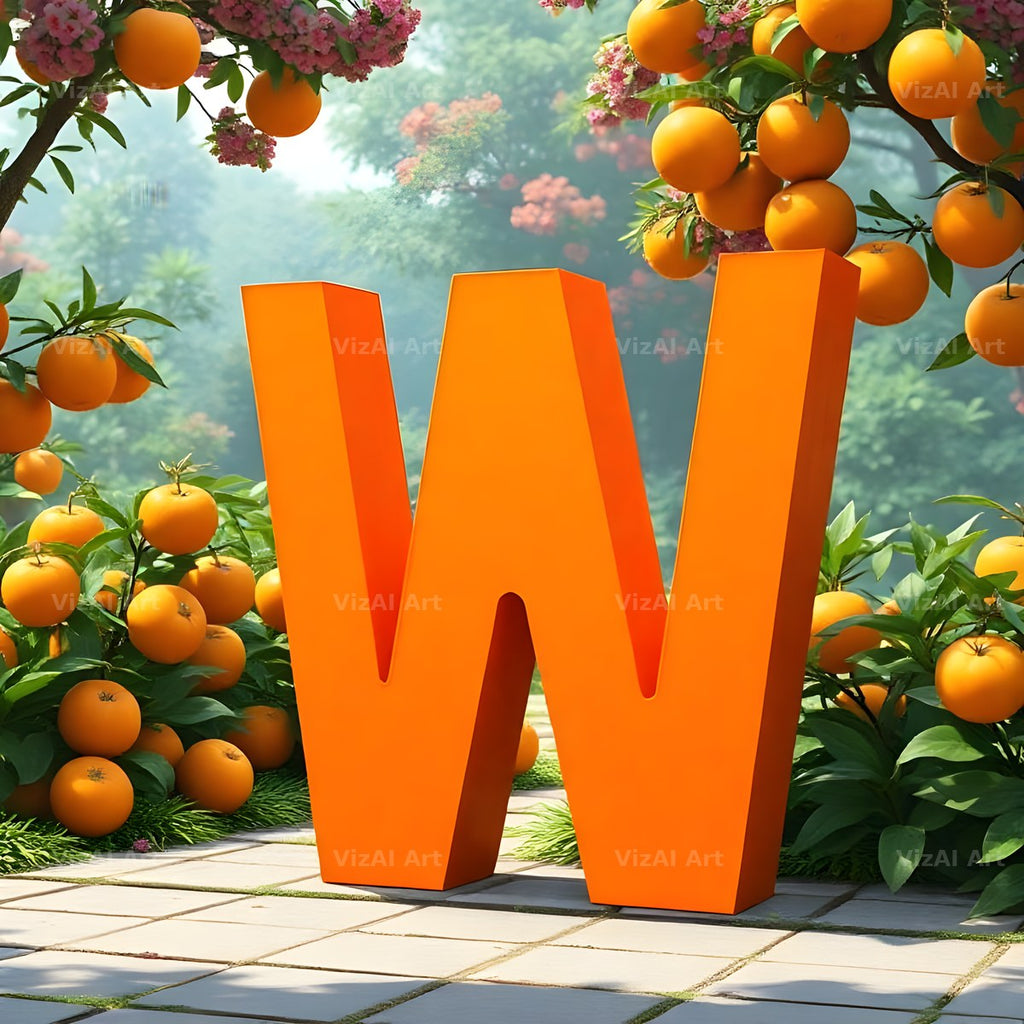 Orange Grove Tree alphabet letter W