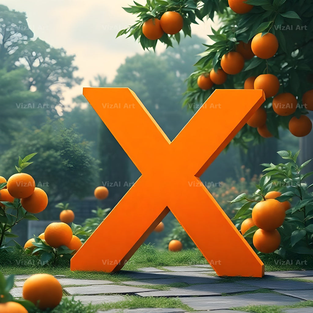Orange Grove Tree alphabet letter X